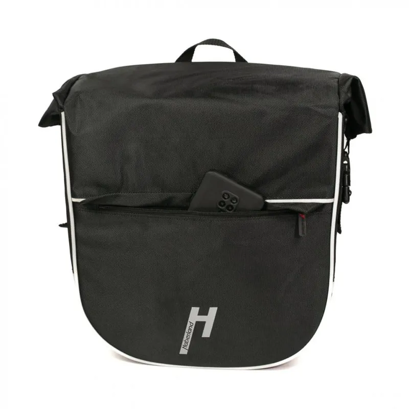 Haberland Einzeltasche eMotion schwarz/reflex - robuste Fahrradtasche für Alltag und Tour