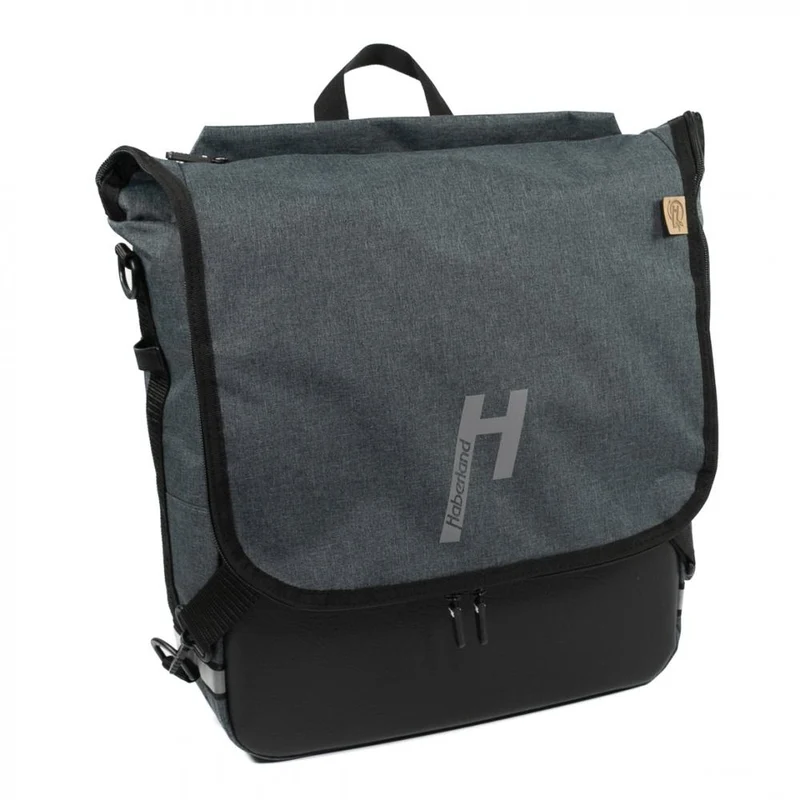 Haberland Sporty Fahrrad Rucksack / Gepäckträgertasche anthrazit - vielseitiger 2-in-1 Allrounder