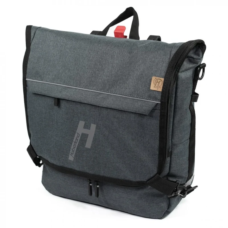 Haberland Sporty Fahrrad Rucksack / Gepäckträgertasche anthrazit - vielseitiger 2-in-1 Allrounder