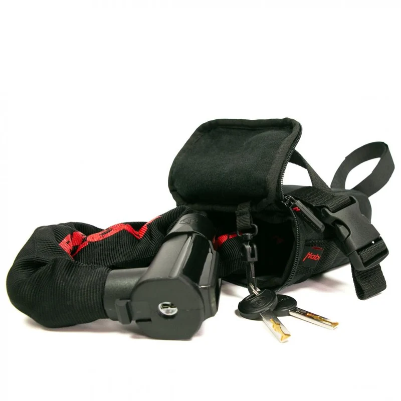 Haberland Tasche für Schlosskette mit Schloss- schwarz - sichere & formstabile Satteltasche