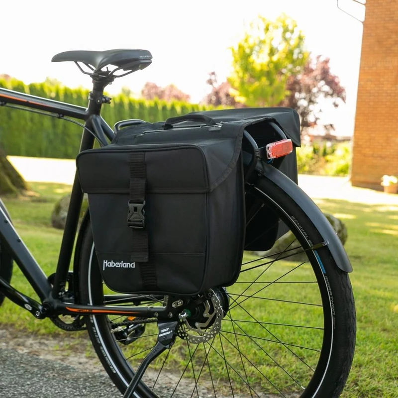 Haberland Doppeltasche 25l Einsteiger schwarz - praktische Gepäckträgertasche für Alltag und Tour
