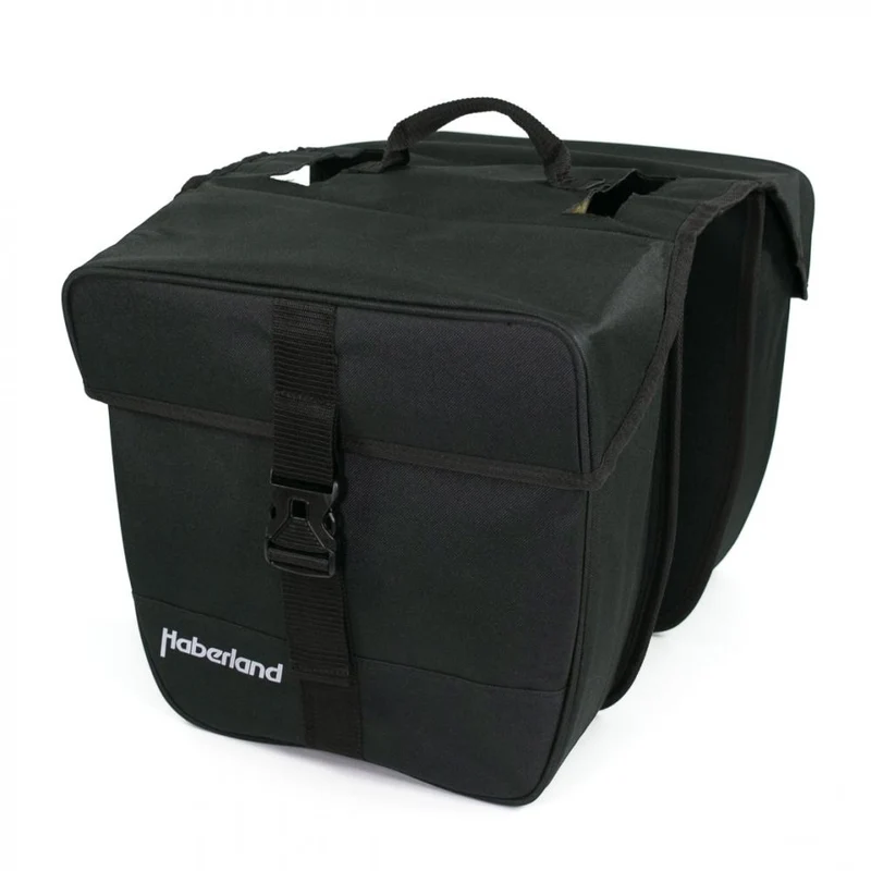 Haberland Doppeltasche 25l Einsteiger schwarz - praktische Gepäckträgertasche für Alltag und Tour
