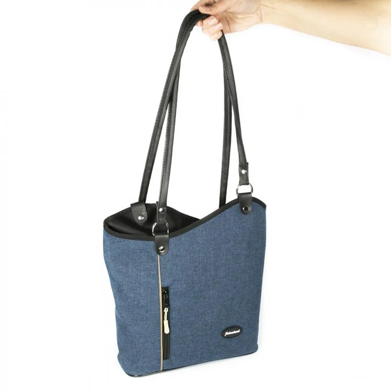 Haberland Lenkertasche Melanie blau - flexible Lenkertasche & Rucksack für Alltag und Tour