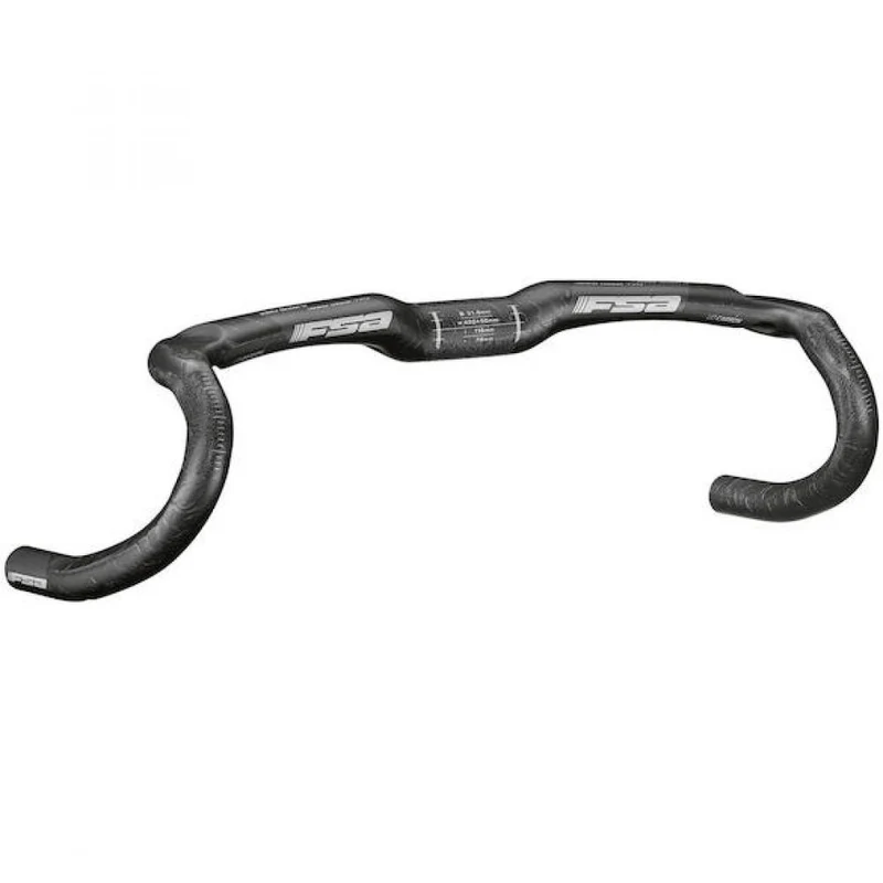 FSA Lenker AGX K-Wing 31,8 x 460 mm Schwarz - ergonomischer Carbon-Lenker für Gravel & Adventure