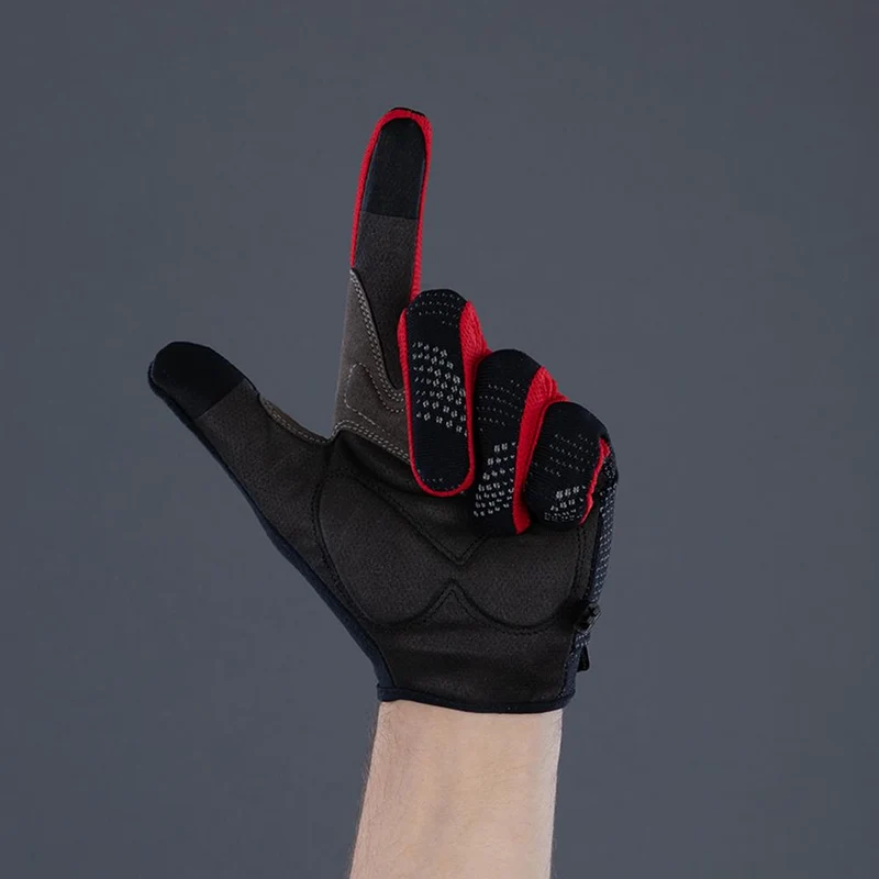 CHIBA Gel Performer - Radhandschuhe kurzfinger, schwarz/rot, Größe M