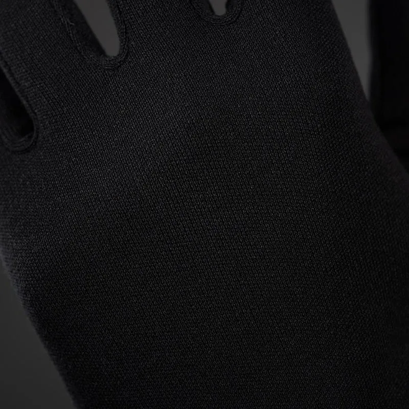 CHIBA Seiden Handschuh - Unterziehhandschuh schwarz XL, Touchfinger, extra leicht