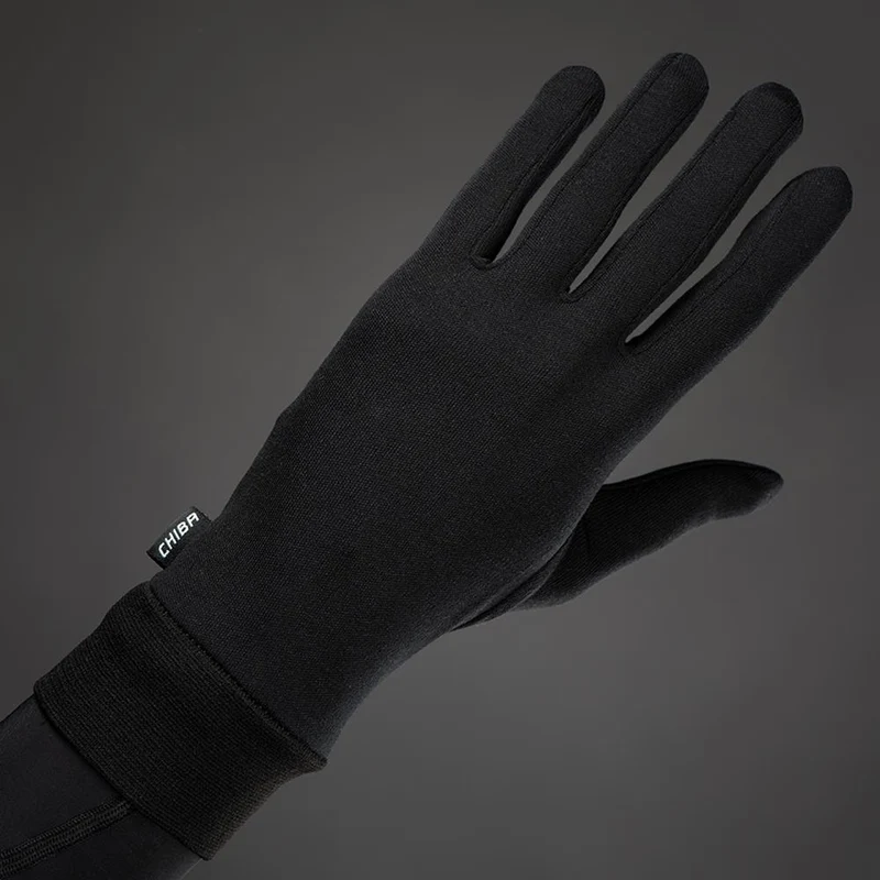 CHIBA Seiden Handschuh - Unterziehhandschuh schwarz XL, Touchfinger, extra leicht