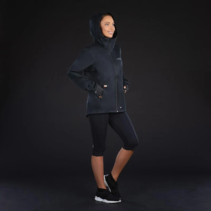 CHIBA Rainjacket Damen - wasserdicht, winddicht, atmungsaktiv, schwarz, Gr. L