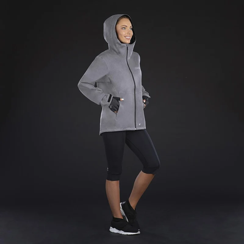CHIBA Rainjacket Damen - wasserdicht, winddicht, atmungsaktiv, 4XL, hellgrau