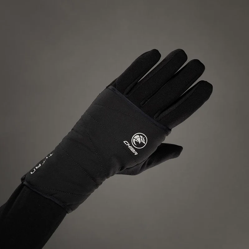 CHIBA Polarfleece Titan - Radhandschuhe schwarz S, winddicht, warm, Touchfunktion