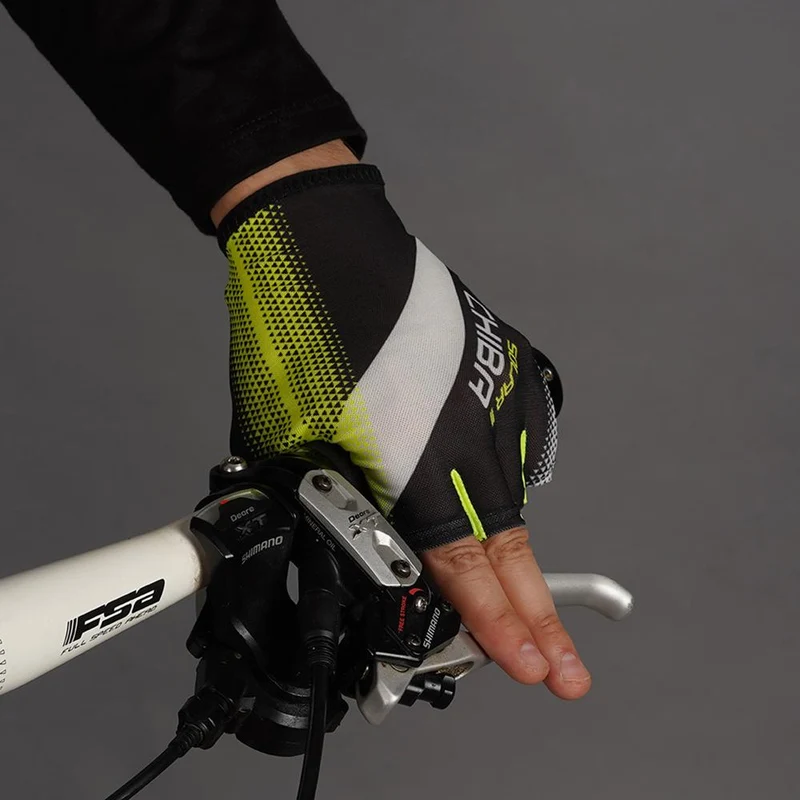 CHIBA Solar II - Radhandschuhe S schwarz/neongelb, atmungsaktiv & leicht gepolstert