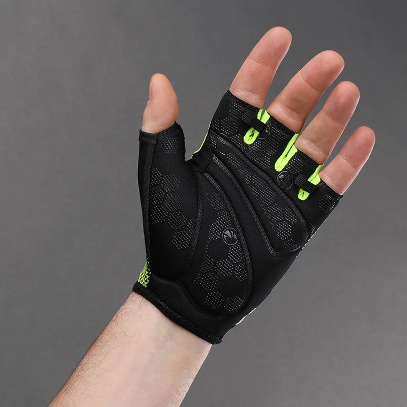 CHIBA Solar II - Radhandschuhe S schwarz/neongelb, atmungsaktiv & leicht gepolstert