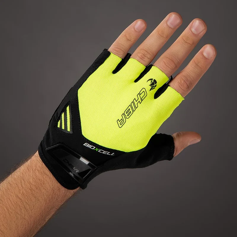 CHIBA BioXCell Air - Radhandschuhe neongelb, S, atmungsaktiv mit Gelpolsterung