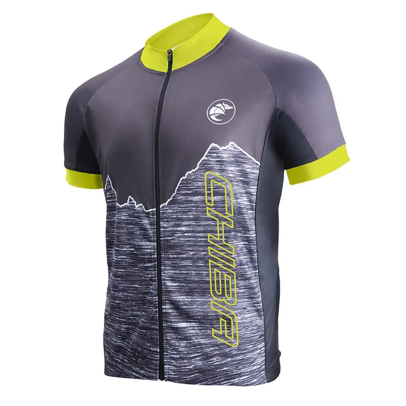 CHIBA Watzmann Shirt Herren - Radsport-Trikot schwarz/neongelb, XXL, atmungsaktiv