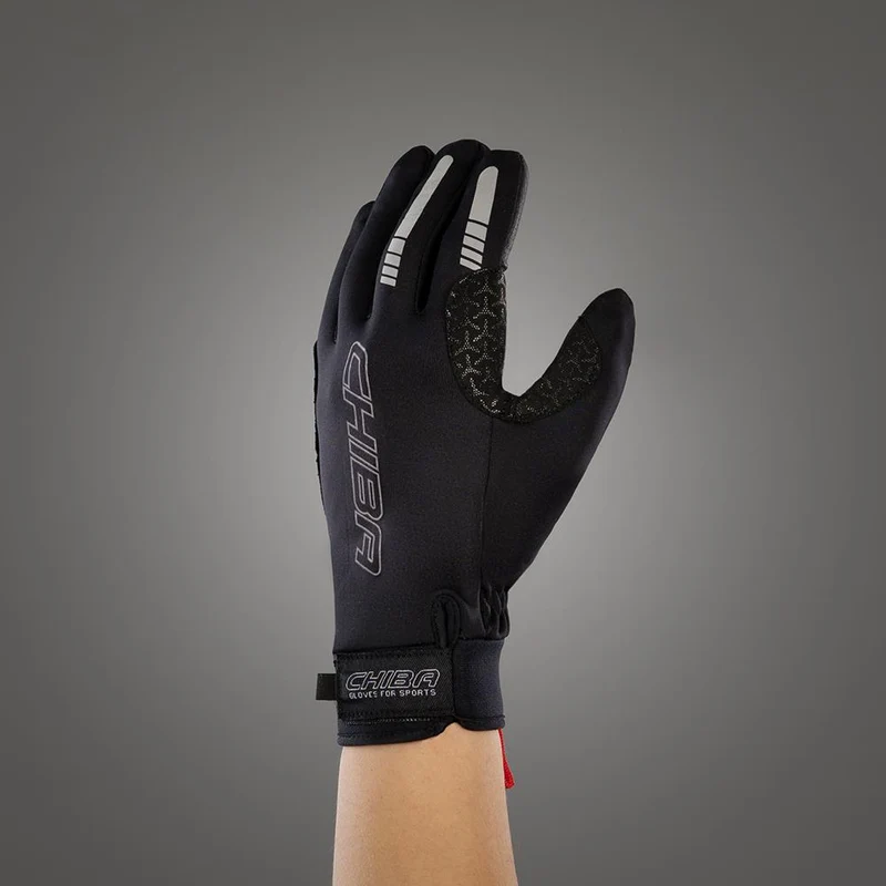 CHIBA Windstopper - Radhandschuhe schwarz, winddicht, atmungsaktiv, Größe S