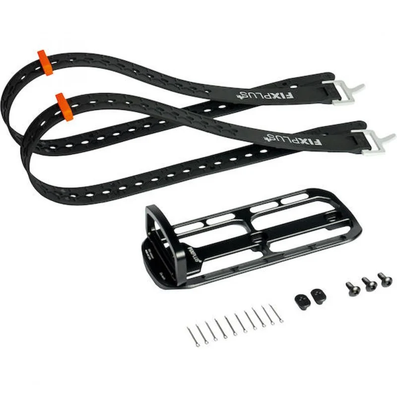 FixPlus Cargo Cage S Set S Schwarz/orange - kompakte Bikepacking-Gepäckhalterung