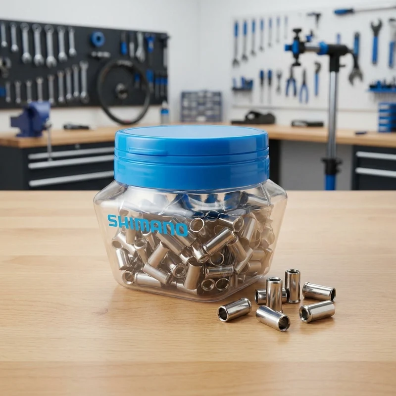 SHIMANO 200 Stück Endkappe Bremszugaußenhülle Stahl - Saubere und langlebige Zugabschlüsse