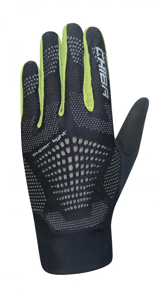 CHIBA Superlight - Radhandschuhe schwarz/neongelb, atmungsaktiv, leicht, Größe M