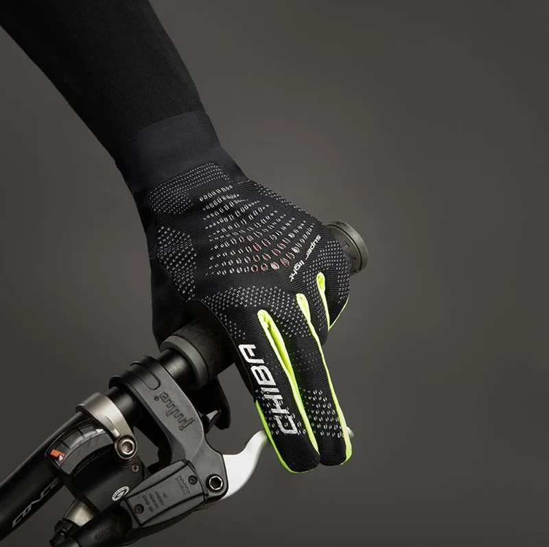 CHIBA Superlight - Radhandschuhe schwarz/neongelb, atmungsaktiv, leicht, Größe M