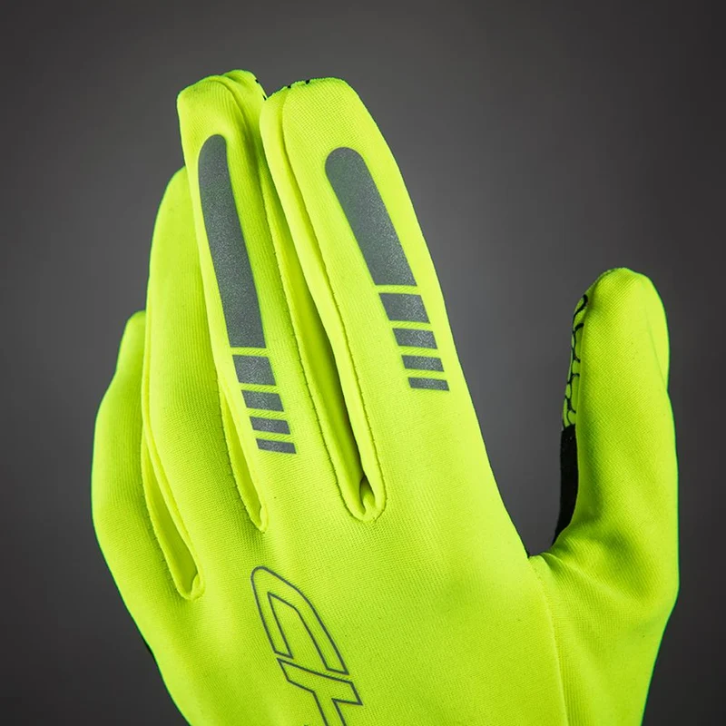CHIBA Thermofleece - Radhandschuhe neongelb, atmungsaktiv, Touchfunktion, Größe L