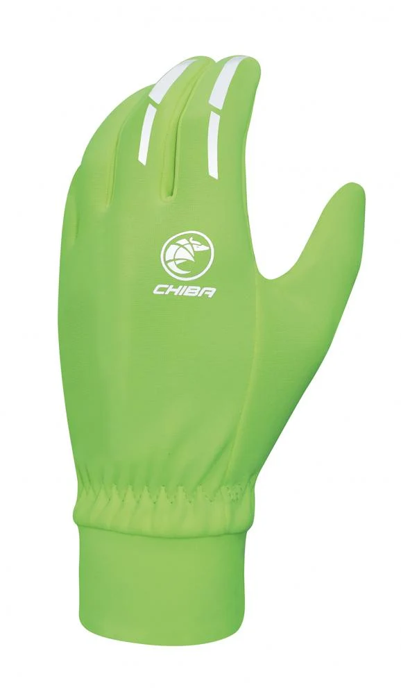CHIBA Thermofleece - Radhandschuhe neongelb, atmungsaktiv, Touchfunktion, Größe L