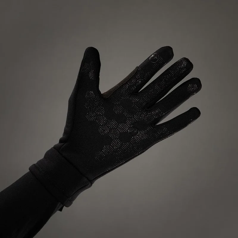 CHIBA Polarfleece Handschuhe - schwarz, Größe M, Touchfunktion