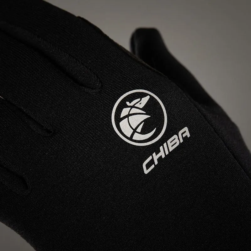 CHIBA Polarfleece Handschuhe - schwarz, Größe M, Touchfunktion