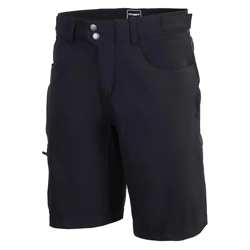 CHIBA Baggy Pants mit Innenhose Men - Radhose mit Sitzpolster, schwarz, S