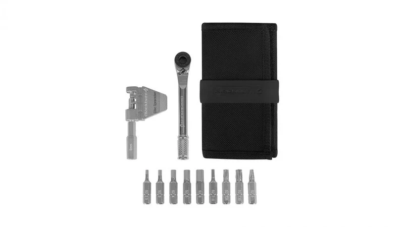Blackburn Big Switch Ratchet Multi-Tool: Kompaktes Fahrrad-Multitool mit Ratschenfunktion, 2,58 mm Innensechskant, T25/T30 Torx, Kettennieter, Speichenschlüssel, Scheibenbremsen-Spreizer, Presta-Ventilschlüssel