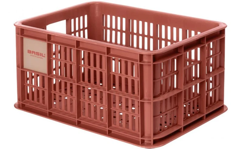 Basil Crate S Fahrradkiste 17,5L terra red  29x39,5x20,5 cm, robuste Transportbox für Gepäckträger