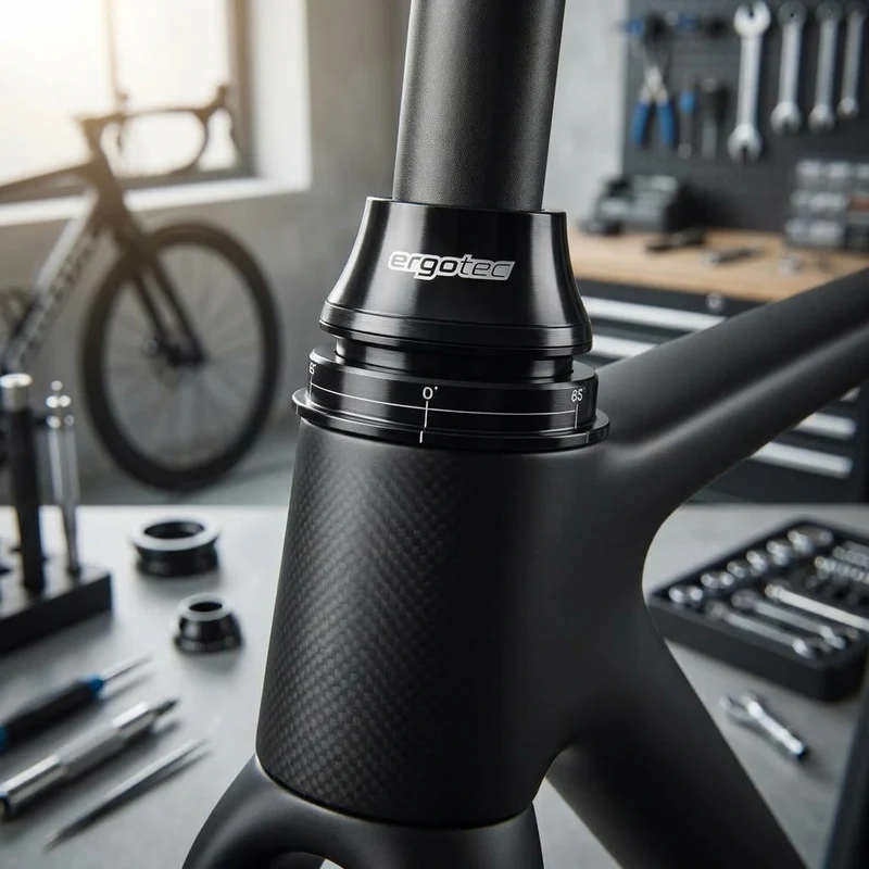 ergotec, Steuersatz, A118SAC-ES 1.5, Ahead 1 1/8" - 1,5", gewindelos voll-integriert, Maße 28.6/44.0/55.99/39.76mm, Einbauhöhe 36.2mm, Lager Catridge, Material Aluminium, Farbe schwarz, Gewicht ca. 130g