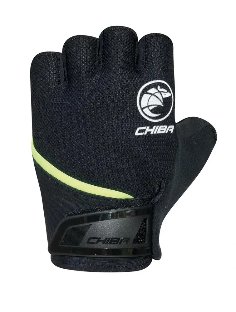 CHIBA Youth - Radhandschuhe kurzfinger schwarz S, atmungsaktiv & gepolstert, 55 g