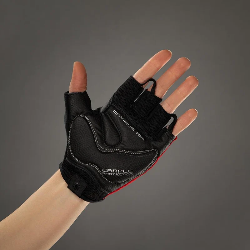 CHIBA Cool Air - Radhandschuhe kurzfinger, rot, S, atmungsaktiv, Gelpolster