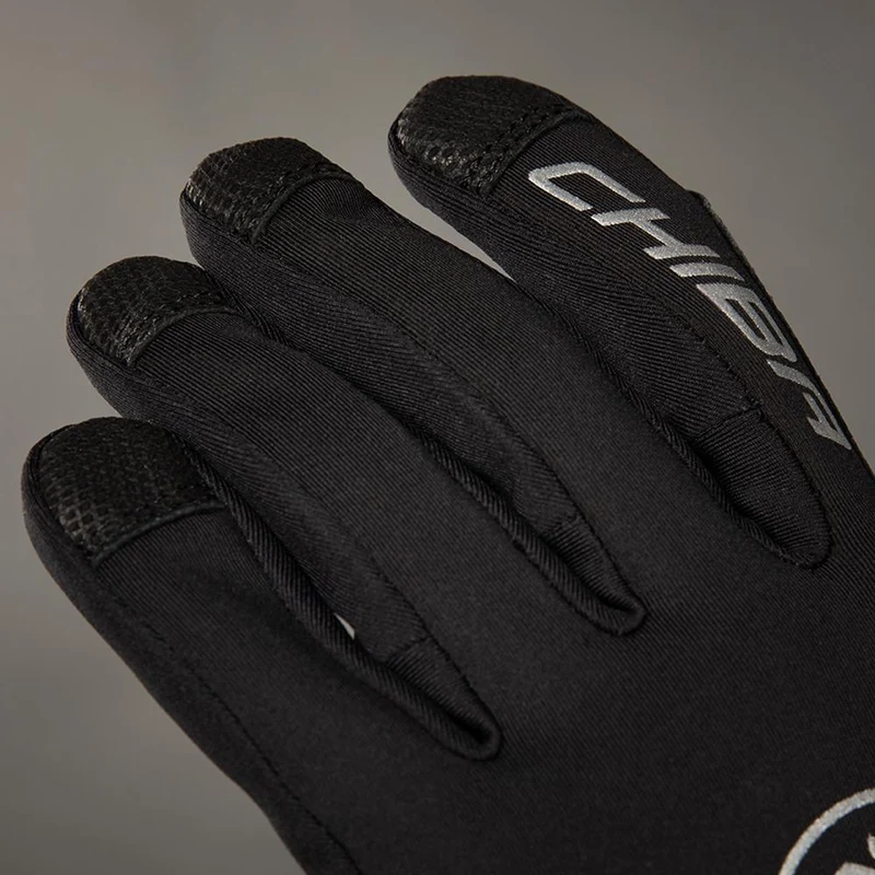 CHIBA Phantom - Radhandschuhe L schwarz/schwarz, Softshell, winddicht, Touchfinger