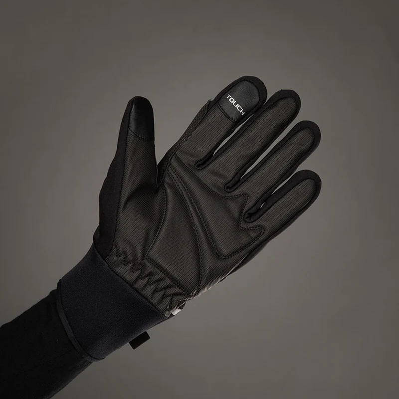 CHIBA Phantom - Radhandschuhe L schwarz/schwarz, Softshell, winddicht, Touchfinger