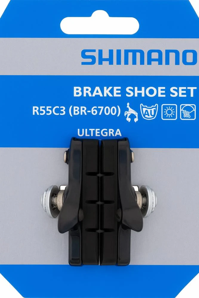 SHIMANO Bremsschuh R55C3 Cartridge BR-6700 1 Paar für Alufelge Bremsschuhe Grau