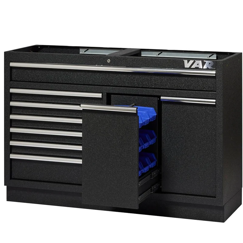 VAR Doppelt breiter Unterschrank MO-52612 Black 1250x400 mm Black - modularer Stauraum für die Werkstatt