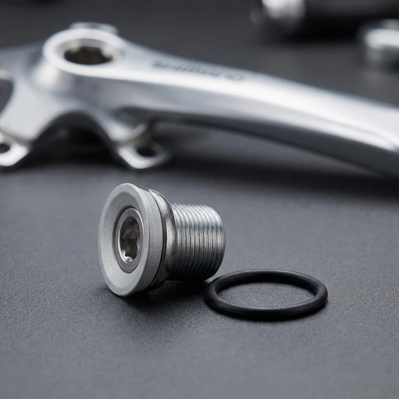 SHIMANO Kurbelbefestigungsschraube FC-R345 M8x1 Silber - sichere Kurbelmontage