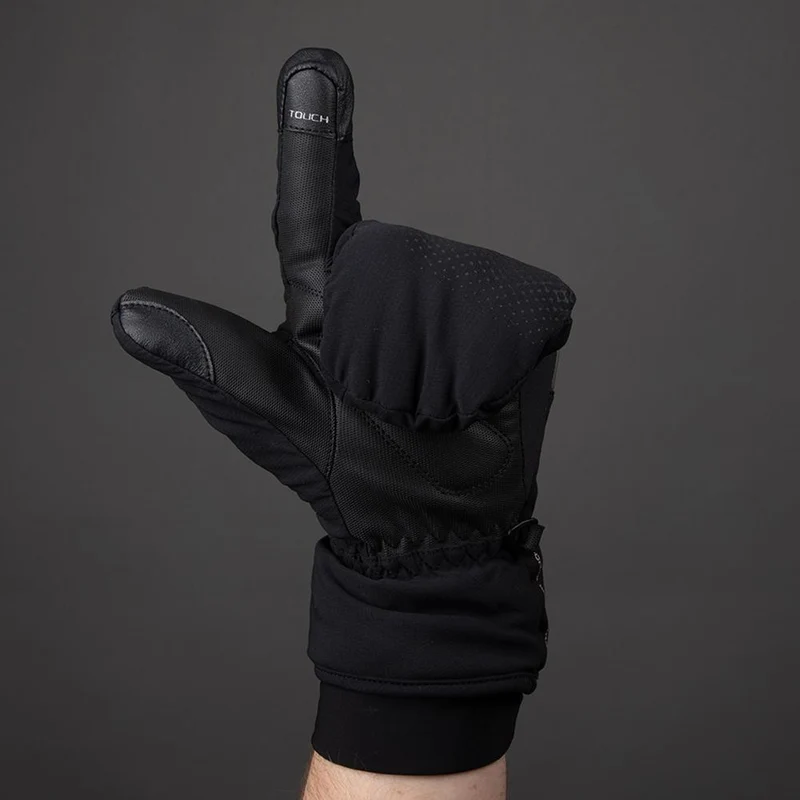 CHIBA Alaska Pro - wasserdichte Radhandschuhe Lobster-Stil, schwarz, Größe M