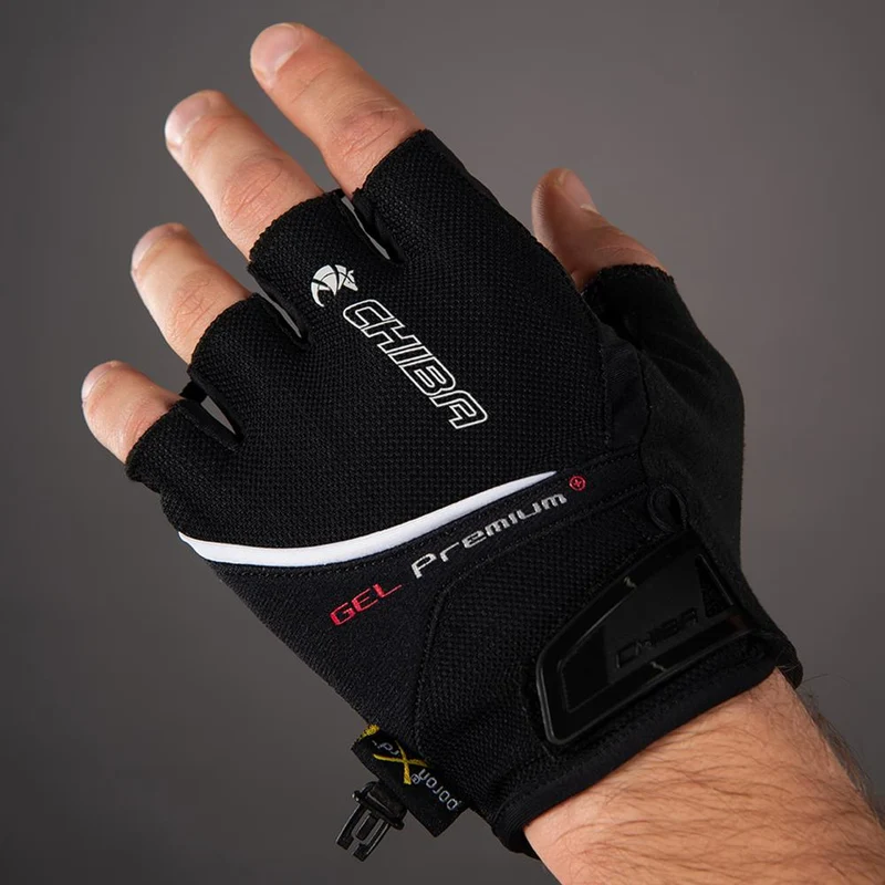 CHIBA Gel Premium - Radhandschuhe schwarz XXL mit Poron-Gelpolsterung