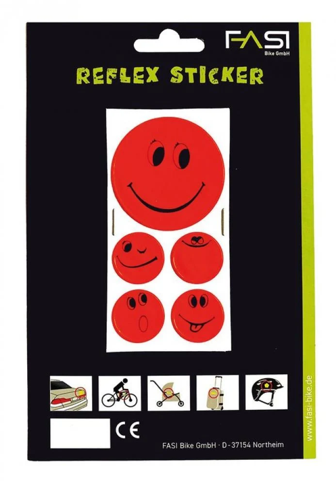 Fasi Reflexaufkleber-Set Smily selbstklebend orange 1x Ø 5cm 4x Ø 2,5cm
