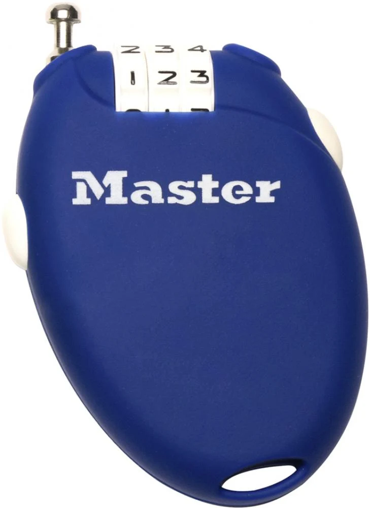 Master Lock Kabelschloss Retractor 4er Pack 2 mm x 700 mm - kompakte Diebstahlsicherung 700