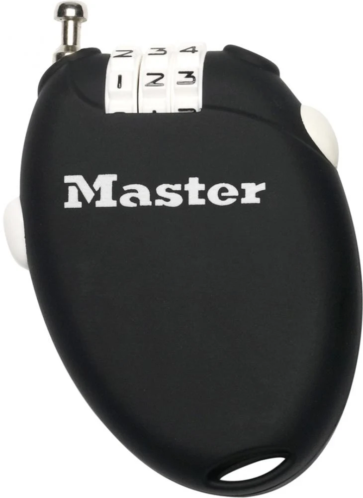 Master Lock Kabelschloss Retractor 4er Pack 2 mm x 700 mm - kompakte Diebstahlsicherung 700