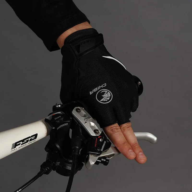 CHIBA Sport - Radhandschuhe kurzfinger, schwarz, Größe M, atmungsaktiv