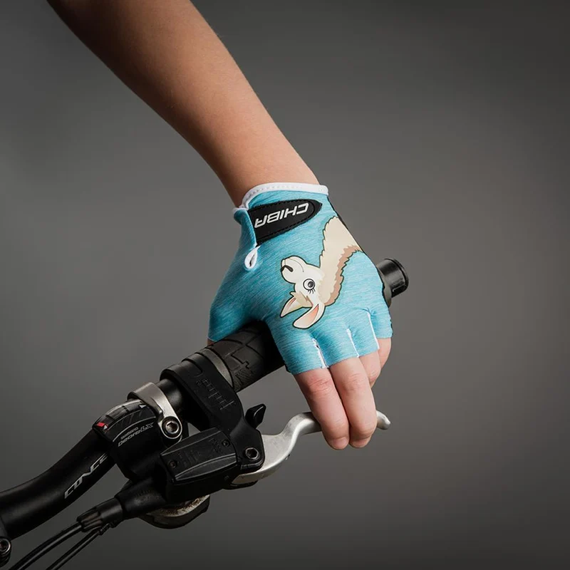 CHIBA Cool Kids - Kinder Fahrradhandschuhe S türkis, Griptec Innenhand, waschbar