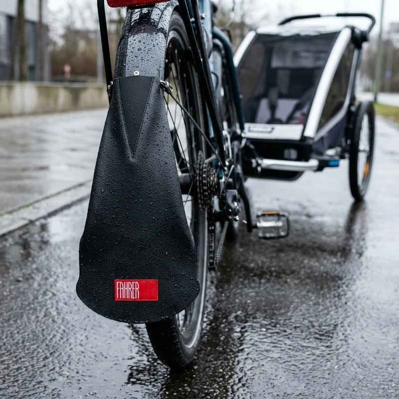 Fahrer Spritzlappen Latz XL schwarz - Extra Schutz für Fahrradanhänger und Fahrrad