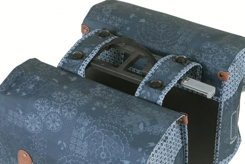 Basil Bohème Double Bag MIK 2.0 - Doppeltasche 35 Liter - Doppelpacktasche - wasserabweisend Reflexion Indigo Blue inkl. MIK-Adapterplatte