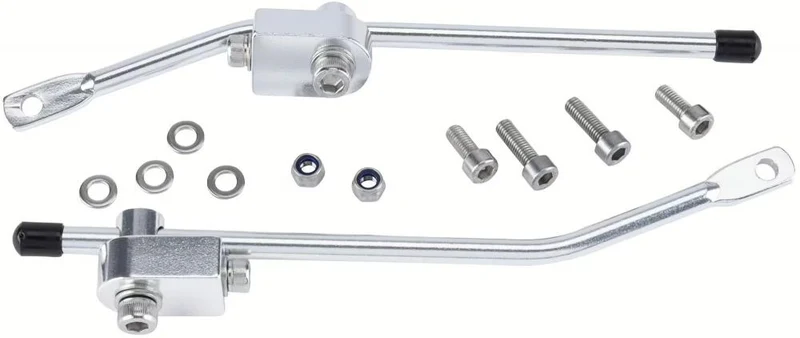 Pletscher Gepäckträgerbefestigung 66/133 mm - verstellbare Aluminium-Halterung für Rahmenösen Ø 7 mm, poliert, kompatibel mit Pletscher-System, stabile Montage hinten, silber, 1 Paar