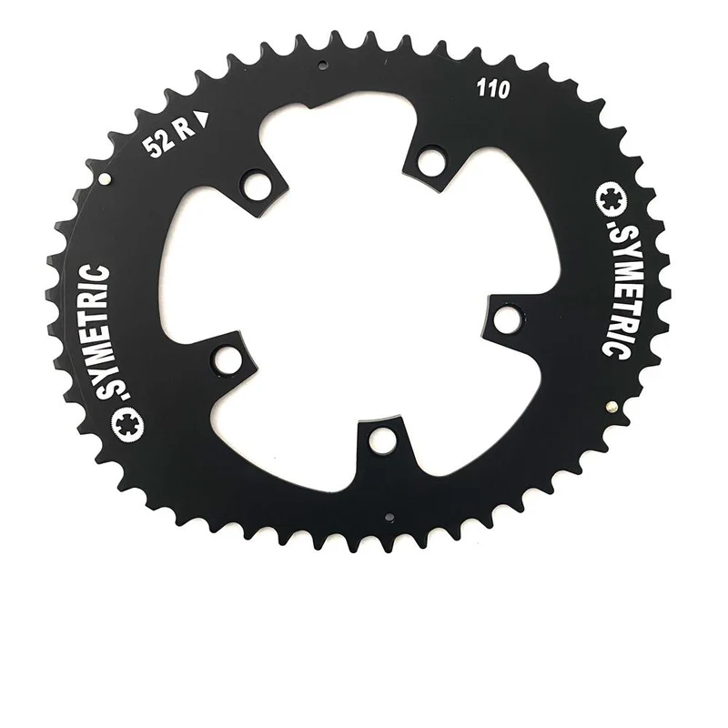 OsyMetric Kettenblatt Road 52 Zähne 110 mm Lochkreis - ovales Aluminium-Kettenblatt für Rennradkurbeln, CNC-gefräst für maximale Steifigkeit und Effizienz, schwarz