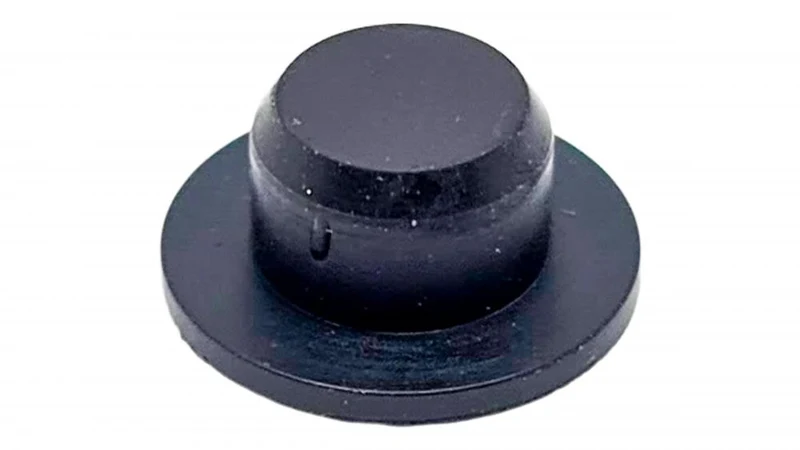 PLUG Adapter CBG PLUG - FRONT DERAILLEUR EXIT PORT ROUND SOLID RUBBER PLUG - FLAT TOP 12.4MM TOP X 6.2MM BASE (R-18) - CBG PLUG, FRONT DERAILLEUR EXIT PORT, ROUND SOLID RUBBER PLUG - FLAT TOP, 12.4MM TOP X 6.2MM BASE (R-18)